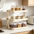 thumbnail image 5 of COM1950s Folding Shelf, Kitchen Storage Rack, Space Saving Organizer for Countertop and Cabinet, Multifunctional Plastic Shelf for Home Use, 5 of 7
