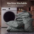 thumbnail image 4 of Queen Size Comforter Set, 7 Pieces Pintuck Down Alternative Bedding Set for All Season, Bed in a Bag with Comforter, Fitted Sheet, Flat Sheet, Pillowcases & Pillow Shams, Grey, 4 of 8