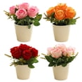 thumbnail image 6 of yaaqii Artificial Rose Flower Small Tree Pot Fake Plants Potted Decoration Garden Decor, 6 of 8