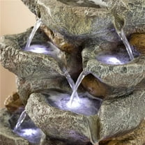 Fondo FO3731570 Resin Cascading Electric Powered 8-Tier Rock Water Fountain, Multicolor