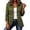 1Green, variant on Women's Lapel Floral Embroidery Ruffled Double Button Front Jacket Long Sleeve Slim Outerwear for Daily Casual Wear