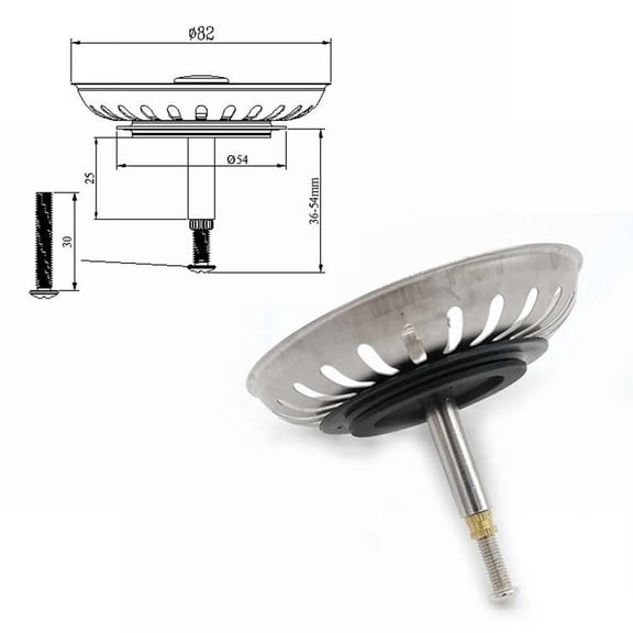 For-Blanco Sink Replacement 82Mm Kitchen Sink Strainer Waste Plug Basin Drain Filter Bathroom Kitchen Sink Accessories