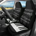 thumbnail image 2 of Xoenoiee Piano Music Notes Print 2 Pcs Front Car Seat Cover Vehicle Seat Protector Covers, Auto Interior Accessories, Universal Fit, for SUV Sedan Van, 2 of 6