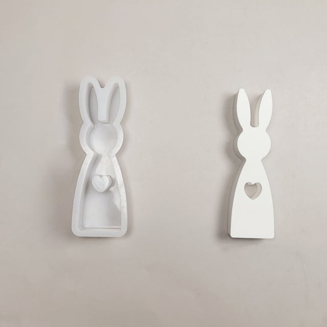 Aqestyerly Love Rabbits Combination Ornament Cement Gypsum Mould Diy Mould Love Rabbit Combination Ornament Cement Gypsum Mold Silicone Mold