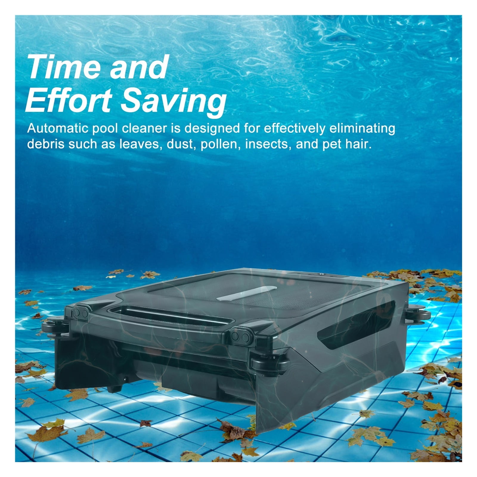 Solar Powered Cordless Robotic Pool Cleaner with Cleaning Modes Auto Obstacle Avoidance ,Efficient Cleaning