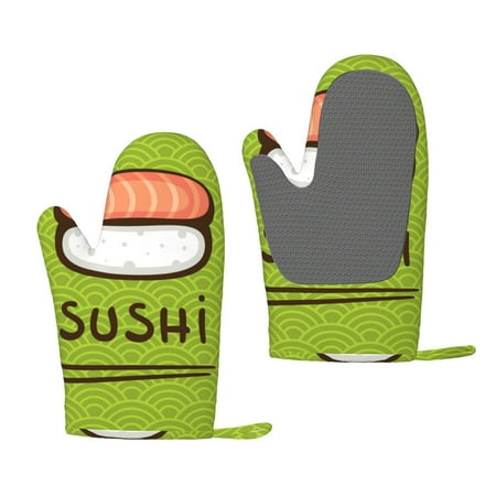 

Lukts Fresh Sushi for Silicone Anti-Scalding Gloves Kitchen Lanyard Gloves for Grilling Baking Cooking