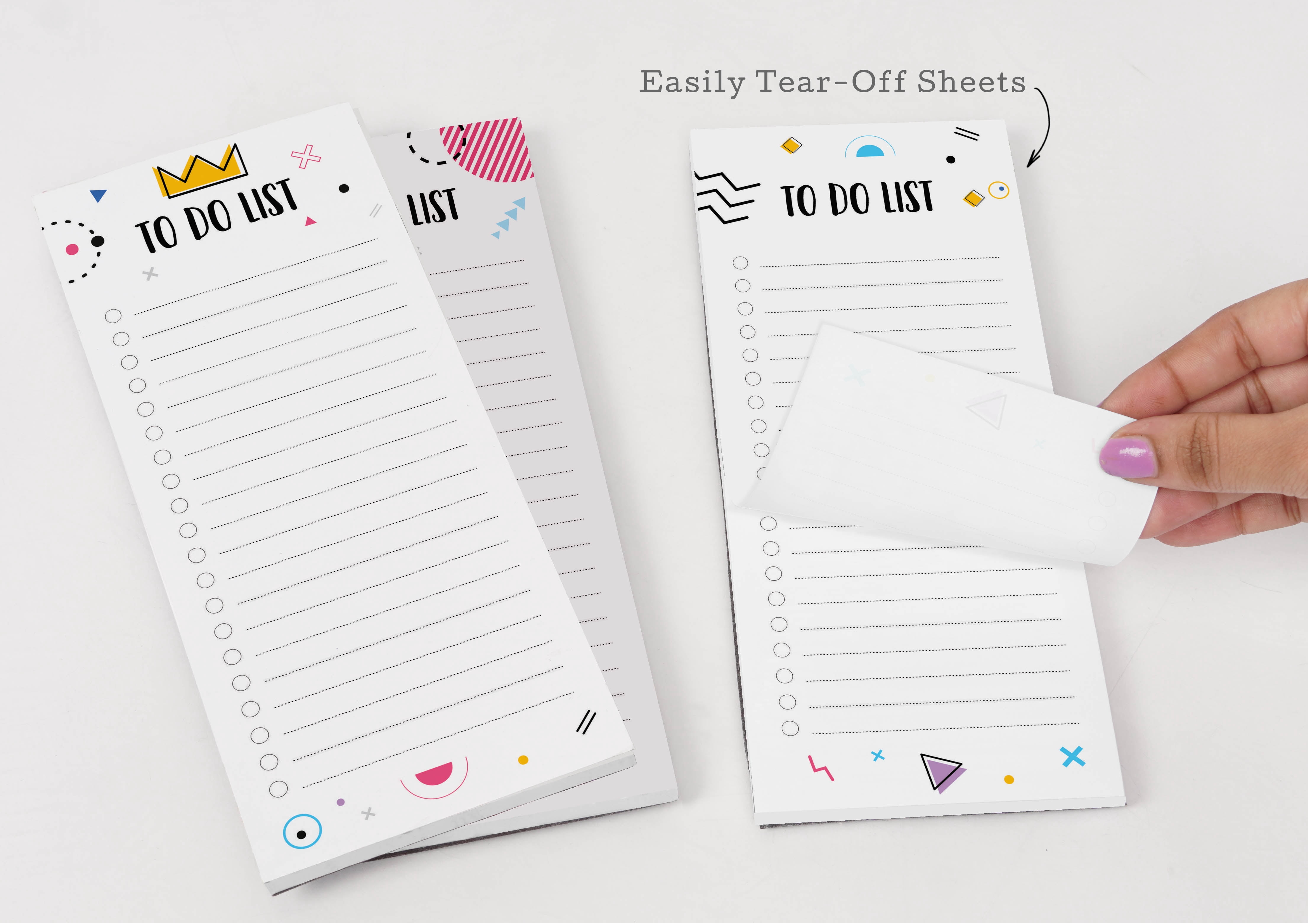 Inkdotpot Pack of 3 Magnetic Fridge To-Do List Notepads- Magnetic Memo Pads For Refrigerator-(50 Sheets Each)-6U