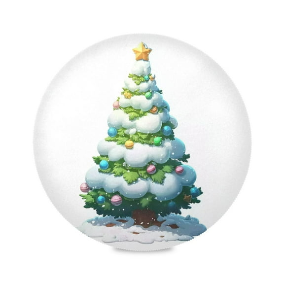 IAUYY Set of 1 Round Placemats for Dining Tables Heat-Resistant and Wear-Resistant DIY Printing Design Table Placemats，Applicable for Christmas Game Art Design