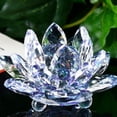 thumbnail image 3 of Lotus Flower Decor, Crystal Decor, 6cm, Light Blue Faceted Sculpting, Living Room Display, Tabletop Placement, 1 Pc, 3 of 5