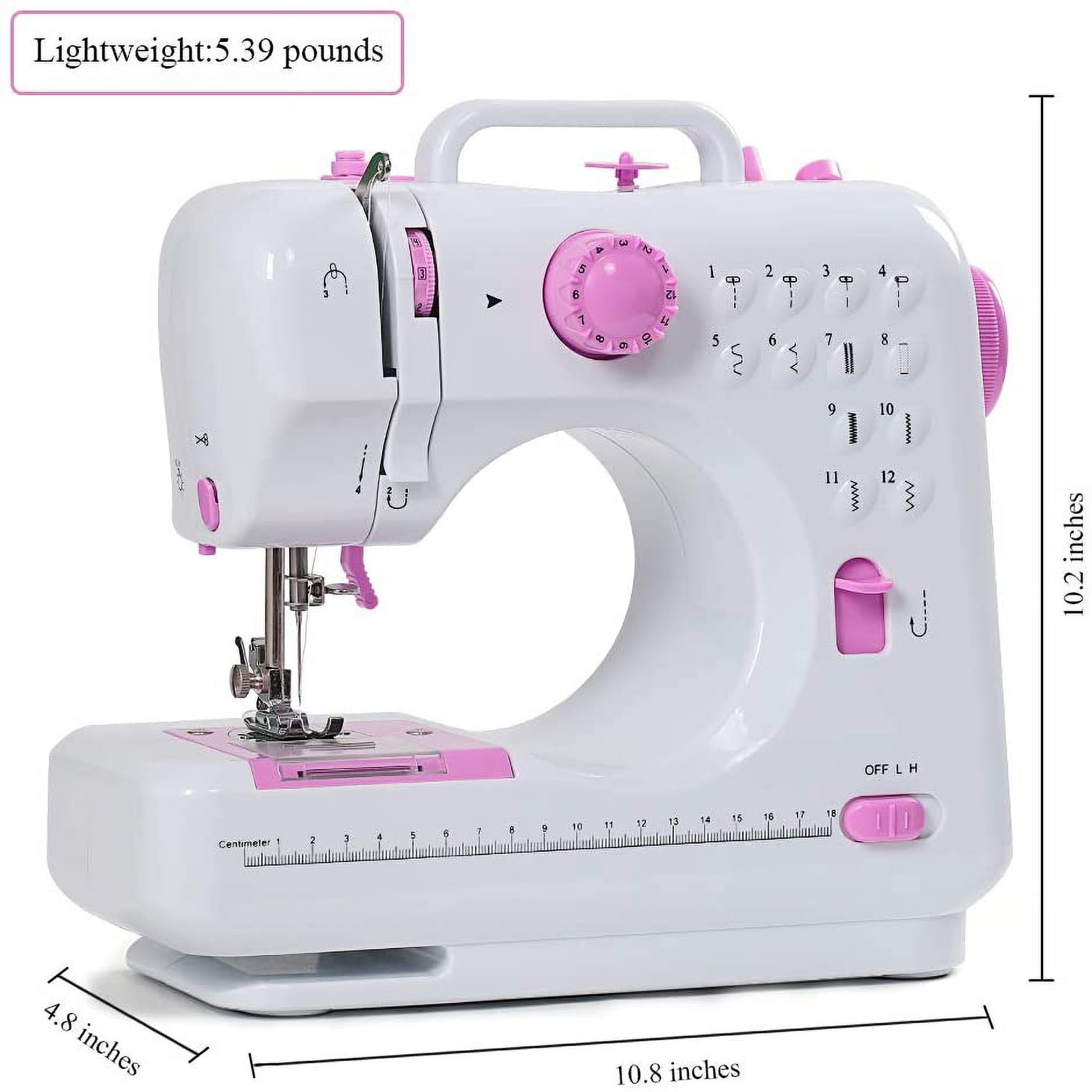Electric Sewing Machine Portable Mini 12 Stitches 2 Speeds Foot Pedal Led -  Sewing Machines - AliExpress