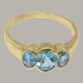 thumbnail image 5 of LBG British Made 10k Yellow Gold Natural Blue Topaz Womens Statement Ring - 33 size options - Size 9.25, 5 of 6