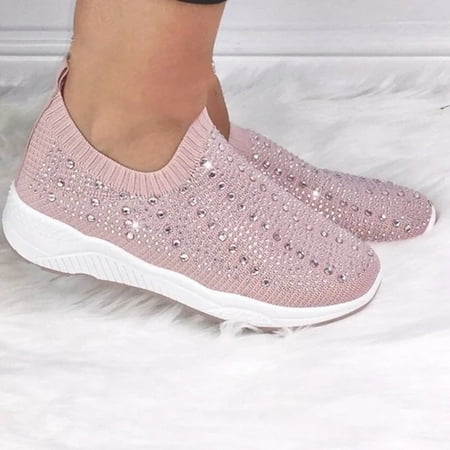 

eczipvz Sneakers for Women Slip On Breathe Mesh Walking Shoes Women Fashion Sneakers Comfort Wedge Platform Loafers