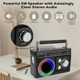 thumbnail image 4 of AM FM SW Radio Portable with Bluetooth Speaker, Illumination, USB TF Card Playing, Solar/USB-C Rechargeable Radios, Colorful Light, Transistor Radios Portable Emergency, Bluetooth Radio, 4 of 7