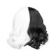 thumbnail image 1 of Pelucas con Flequillo Longitud del Hombro Peluca Ondulada para Mujer Peluca Corta y Rizada para Mujer (Blanco y Negro), 1 of 5