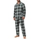 thumbnail image 2 of INSPIRAR CHIC Conjunto de Pijamas de Dos Piezas de Manga Larga con Botones Casual a Cuadros en Negro y Verde Talla S, 2 of 5