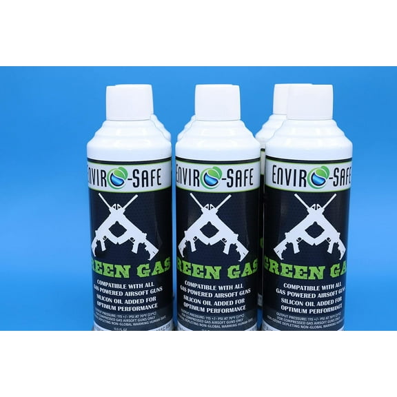 Green Gas for Airsoft BB, Pistol, Hand Gun, , 13.5 oz. Cans, 6 Pack 13.5 fl oz. Each