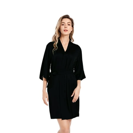 

Women Satin Robe Silky Bride Bridesmaid Robe Wedding Party Robe Soft Kimono Bathrobe for Women Short Sleepwear