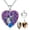 A-Purple peacock locket+photo+text, variant on SOULMEET Heart Shaped Epoxy Resin Butterfly/Peacock/Hummingbird/Lotus/Rose Locket Necklace That Holds Pictures Photo Sterling Silver Personalized Locket Gift
