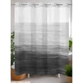 thumbnail image 2 of No Hook Shower Curtain Set with Snap in Liner, Abstract Gradient Stripe Lines Waterproof Bathroom Curtain with See Through Top Window, Black Gray White Double Shower Curtains for Bathtub, 2 of 9