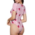 thumbnail image 2 of Fotbe Strawberry And Heart Body de Mujer con Cuello Redondo y Mangas Cortas, Sin Mangas Ajustado, Suave, Cómodo y Básico-X-Large, 2 of 7