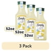 (3 pack) Simply Non GMO Less Sugar Lemonade Light Fruit Juice, 52 fl oz Bottle