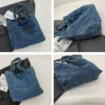 thumbnail image 4 of JennyShop  Denim Canvas Bag, Casual Handheld/Shoulder Carryall Bag, Hot Sale Large Capacity Tote - Niche Artistic Shopping Bag,, 4 of 7