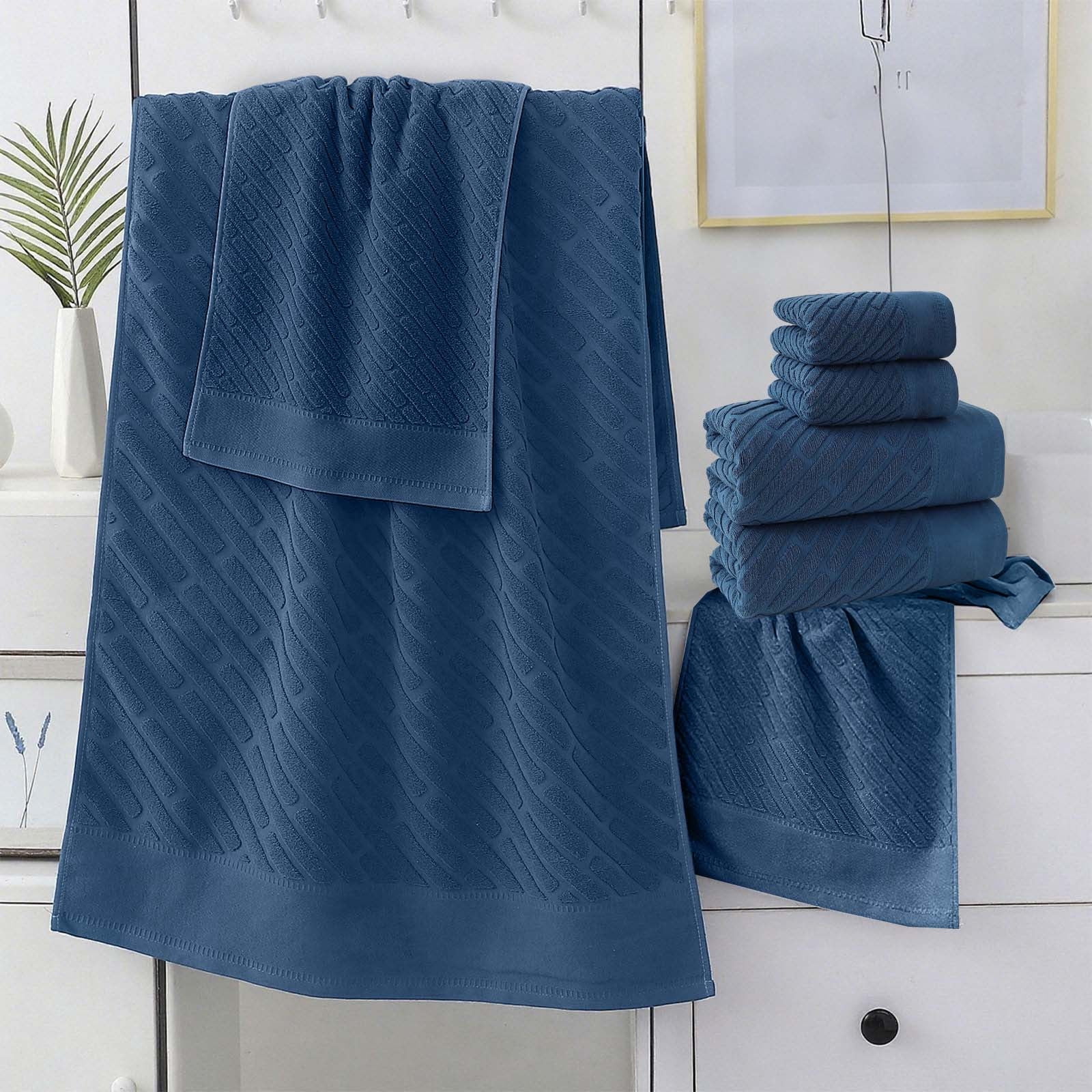 4PCS Bath Towel Sets Cottons 2 Towels 2 Bath Towels Comfortable Absorbent Thickened Soft Gentle for Baby Bath Towel