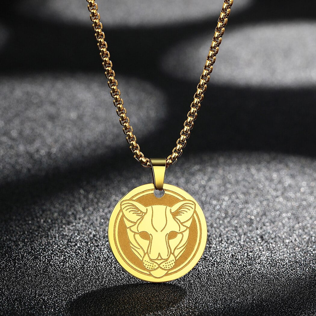 Lioness Charm African Lion Head Jewelry Animal Necklace - Walmart.com