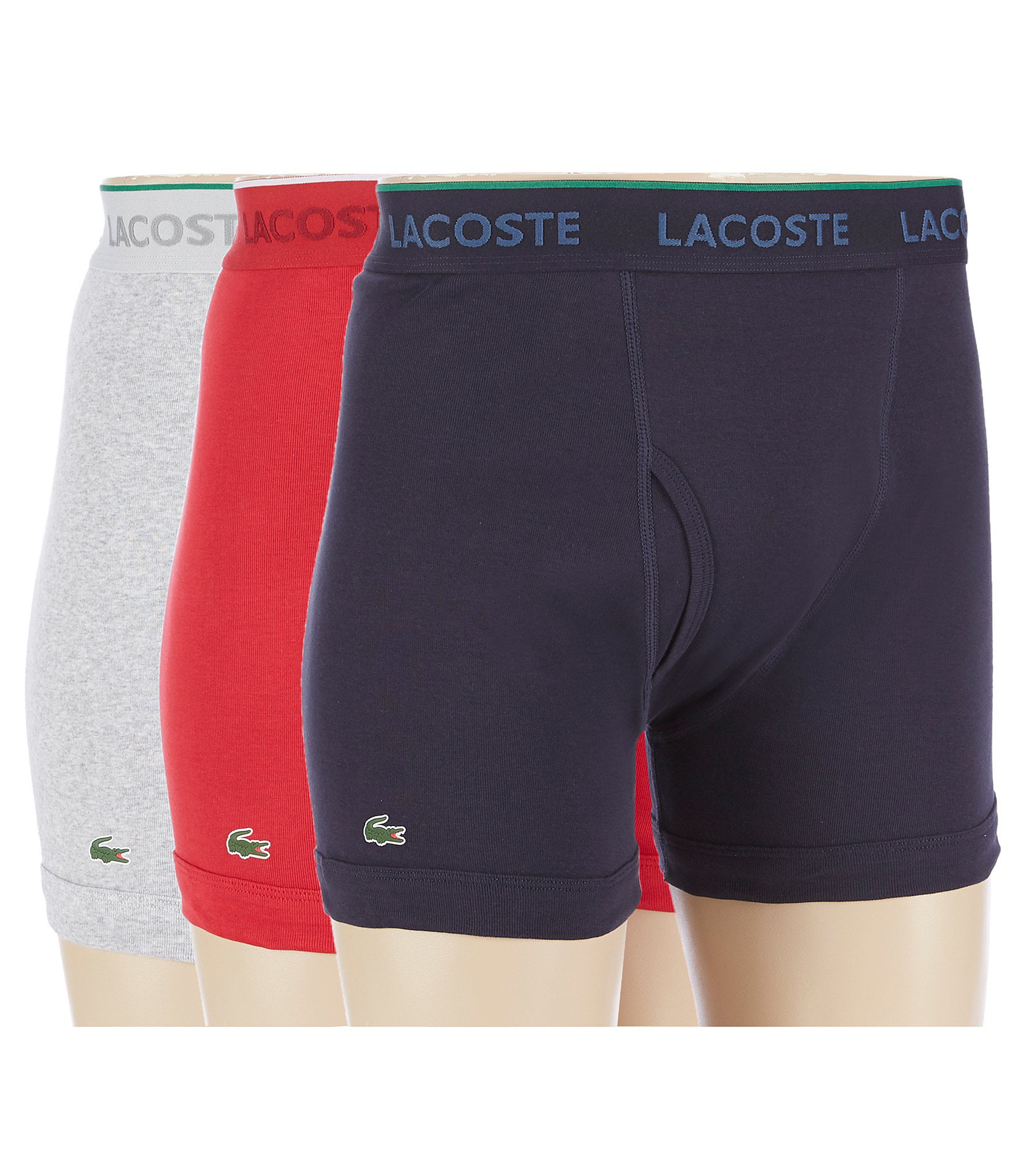 Lacoste Men's Underwear Essentials 100% Cotton Boxer Briefs 3 Pack 