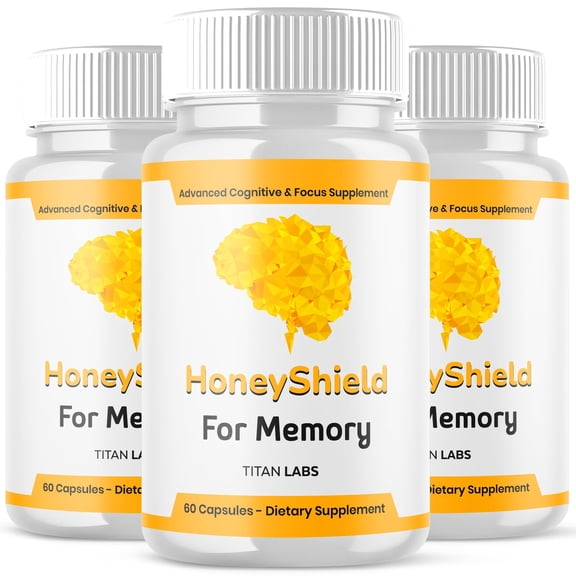 Honey Shield Advanced Brain Support Formula Supplement HoneyShield 180 Capsules