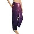 thumbnail image 2 of Xecao Thunderstorm Violet Purple Women's Straight Lounge Pajama Pants: The Epitome of Relaxed Sleepwear, 2 of 9