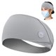 thumbnail image 4 of 4 diademas con botones para máscara, diademas de entrenamiento antideslizantes para hombres y mujeres, bandas para el cabello que protegen tu cabello y orejas, 4 of 5