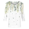 thumbnail image 4 of Blouse Mode Femme Manches Trois-Quarts Col Rond Imprimé de Pâques Ample, 4 of 4