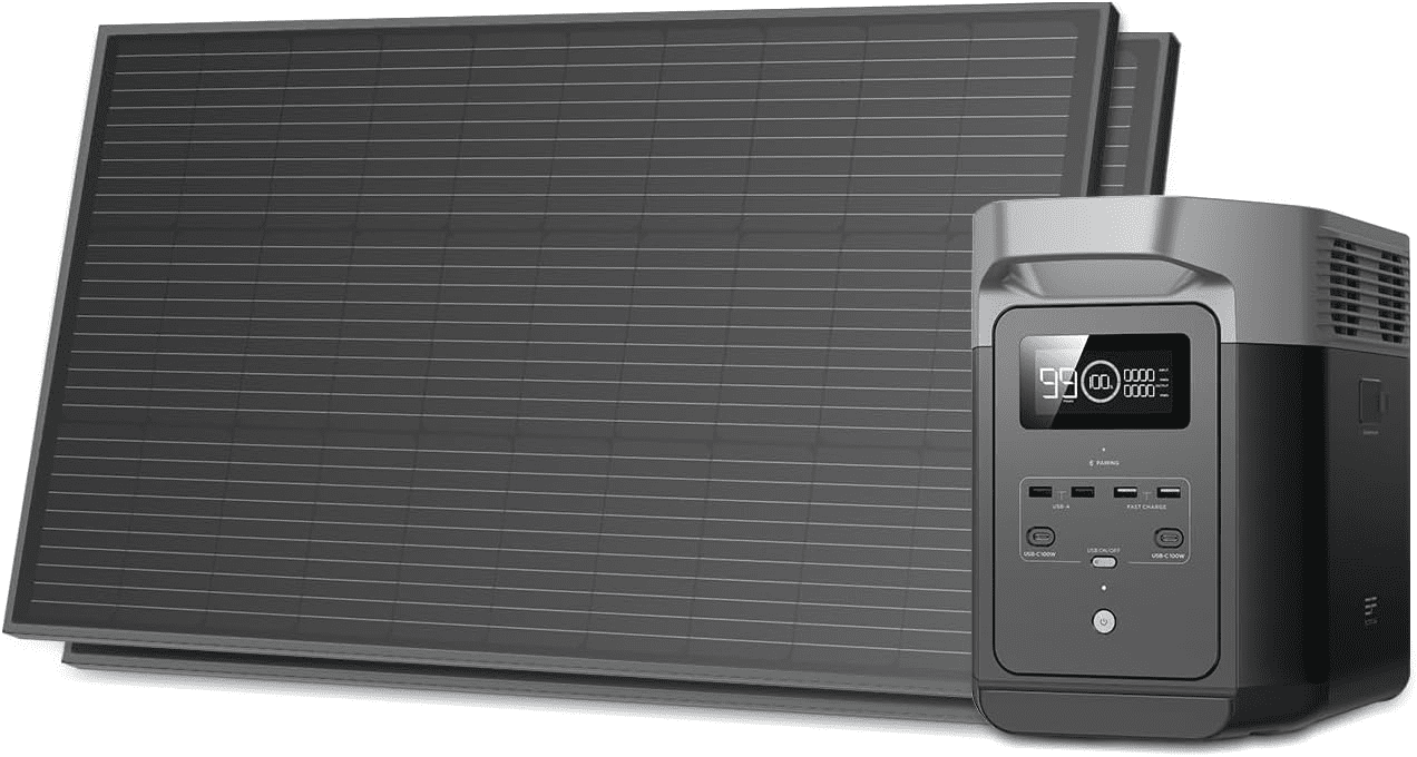 ECOFLOW Portable Power Station DELTA 2, 950Wh/1024Wh LiFePO4 (LFP) Battery, 1800W AC/100W USB-C Output, Solar Generator