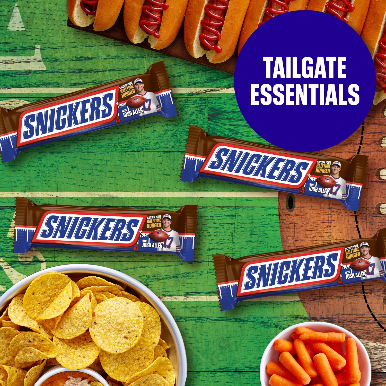 Snickers NFL Football Chocolate Candy Bar, Full Size - 1.86 oz Bar (Packaging May Vary)