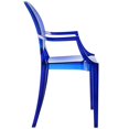 thumbnail image 3 of Hawthorne Collections 18.5" Modern Plastic Dining Arm Chair in Blue, 3 of 5