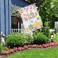 thumbnail image 4 of House Flag AOYEGO Happy Birthday, 71 x 102 cm, poliéster, arpillera, 4 of 4