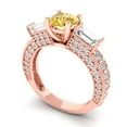 thumbnail image 2 of Three-Stone Engagement Ring for Women - 2.33ct Natural Citrine in 14K Rose Gold Promise Ring, 2 of 6