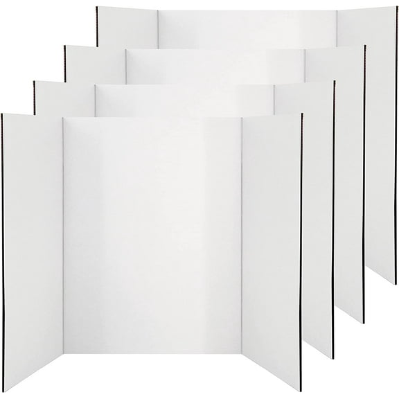 White Trifold Presentation Board 36" x 48" Display Exhibition Board Lightweight and Portable with Smooth Surface Great for Business presentations (Pack of 24) - by EnjinZZ