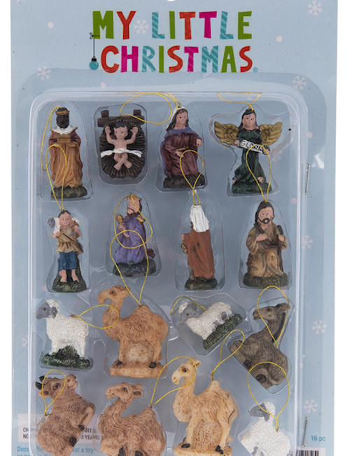 Mini Nativity Ornaments Christmas Decorations 16 Count