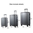 thumbnail image 5 of Luggage Set 3 Piece 21/24/28, 21 Inch with Front Laptop Pocket & Expandable 24/28 Inch Luggage, ABS+PC Lightweight Hardshell Suitcase with Spinner Wheels, TSA Lock, YKK Zipper, Silver Grey, 5 of 8