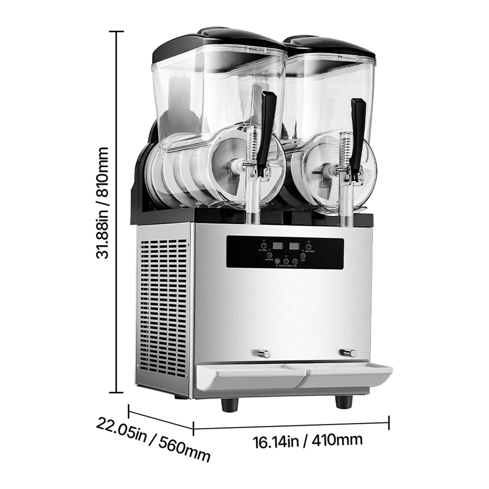 KFFKFF Commercial Slushy Machine, 12L*2 Tank Slushie Machine, 96CUPS Frozen Drink Machine with Temperature Preservation, Slushy Maker Machine