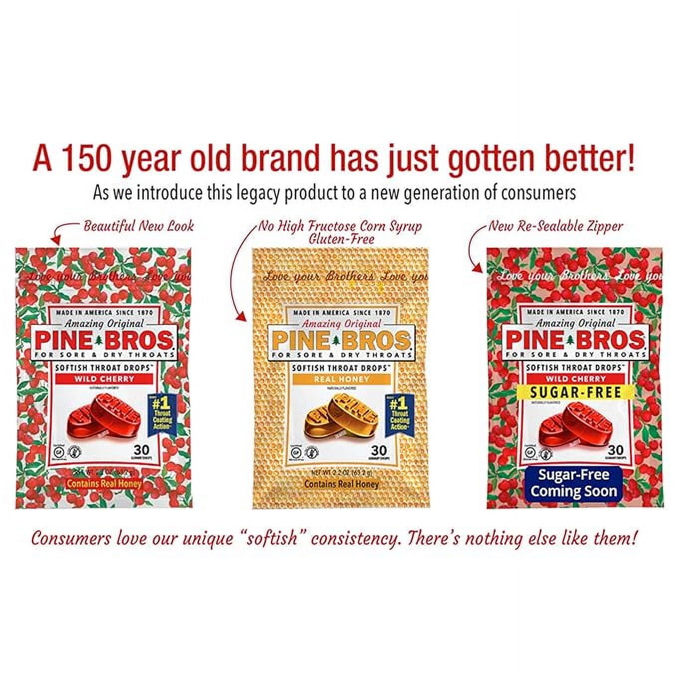 Pine Bros. Throat Drops, Real Honey, Softish Texture, 30 Count, Pack of 24