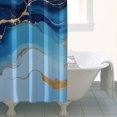 thumbnail image 4 of Blue Marble Gold Line Pattern Shower Curtain 36"x72" ,Bathroom Decorative Shower Curtains Set with 12 Hooks,Modern Waterproof Washable Shower Curtain, 4 of 6