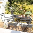 thumbnail image 2 of Mesa de Jardín y Sillas Jardín y Balcones Pequeños, 2 Sillas Plegable y 1 Mesa, Acero Premium - Negro(55X55) esquí esquí Gafas de esquí, 2 of 5