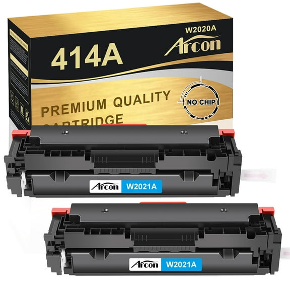 Arcon 2-Pack Compatible Toner for HP 414A W2021A works with LaserJet M454dn M454dw Pro MFP M479 M479dw M479dn M479fdw M480f Printers NO-CHIP with tools (Cyan)