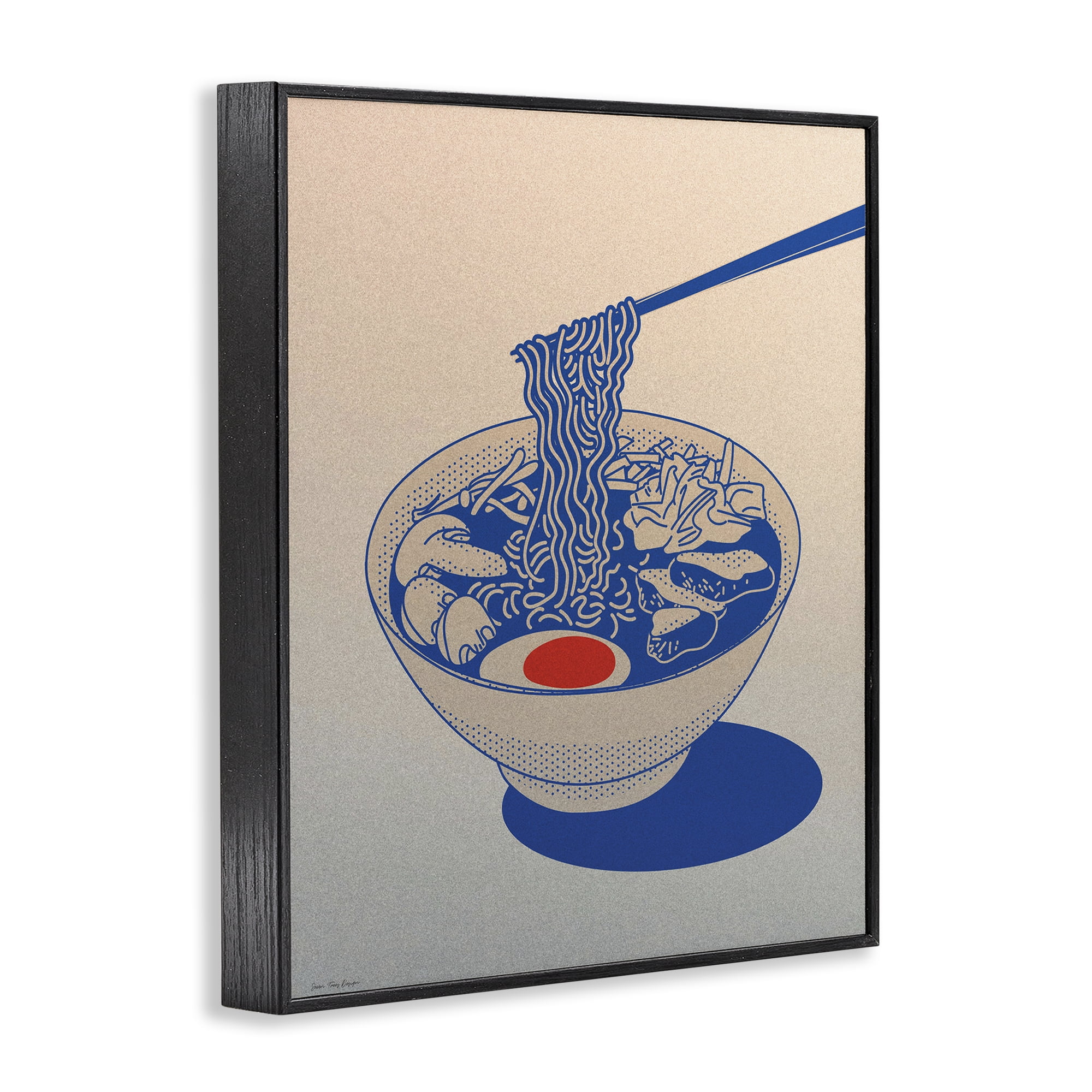 Ramen Noodle Bowl Gradient Black Framed Giclee Art, design by Seven Trees Design