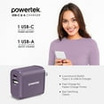 thumbnail image 5 of Liquipel Powertek 20W A/C Combo Wall Charger Woven - Purple, 5 of 7