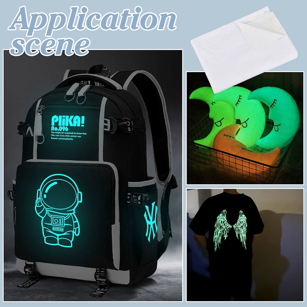 Luminous Velvet Super Soft Fabric Glow in the Dark Color Changing Cloth for Clothing Accessories White 1400x910x0.7mm