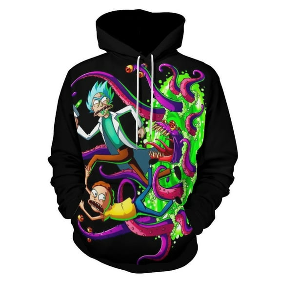 Rick And Morty Unisex Sweatshirts Loose Pullover Sweater Hooded Hoodie 3D Printing Jacket Winter Fall Clothes S
